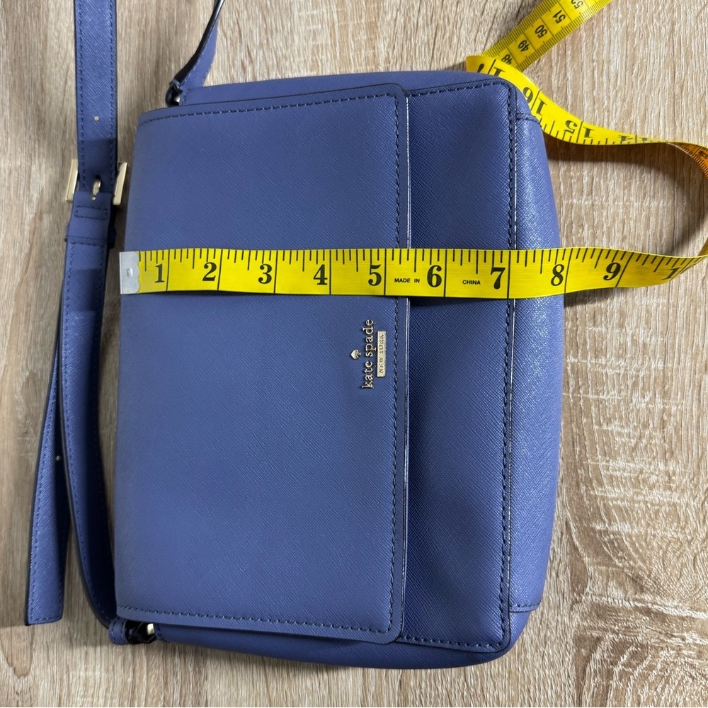 Kate Spade New York Blue Leather Crossbody Bag Adjustable Strap Purse - Picture 12 of 16
